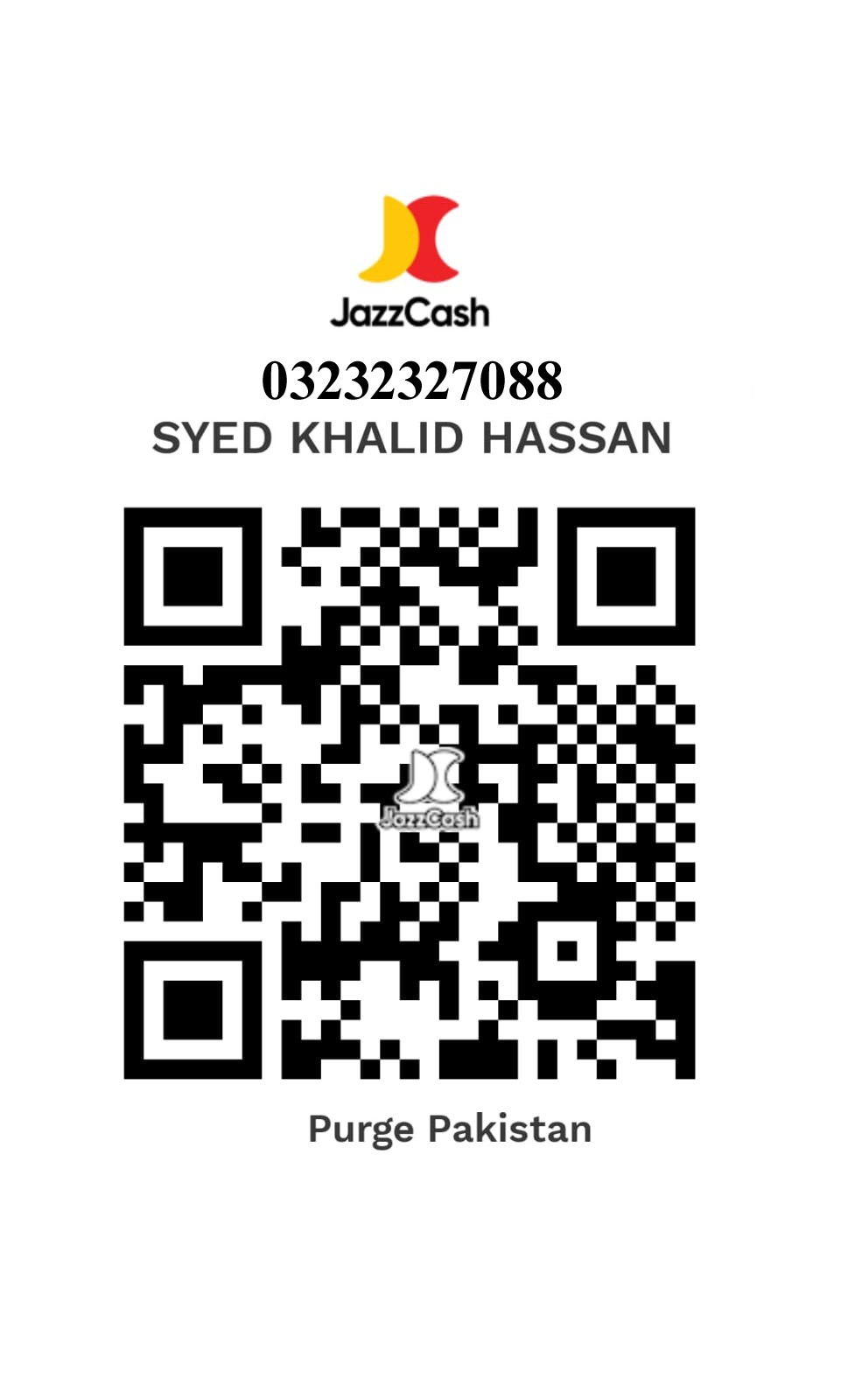 JazzCash: 03232327088, Easypaisa: 03368077998